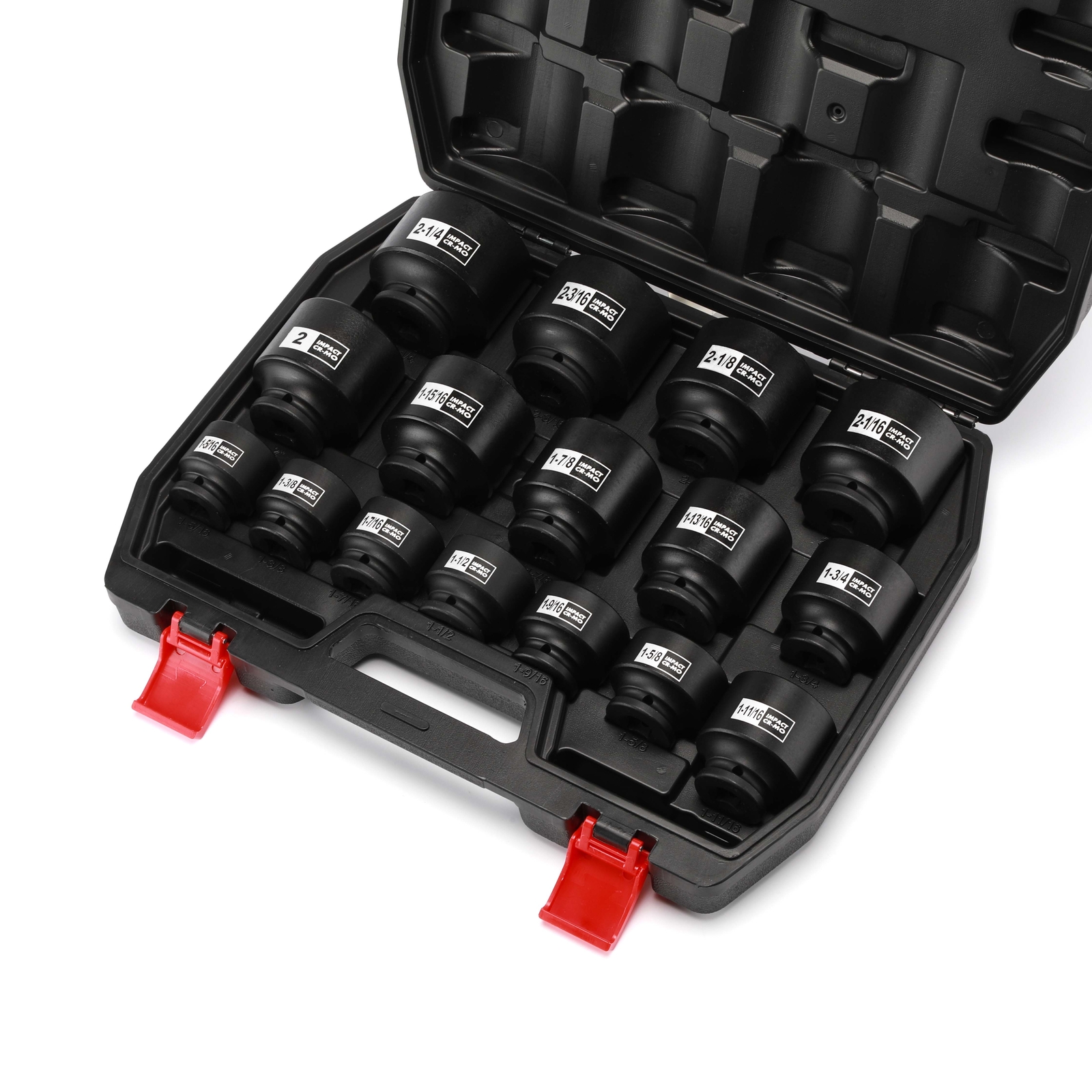 16PCS 1/2″ Drive Shallow Spindle Axle Nut Impact Socket Set 6-Point Large CR-MO