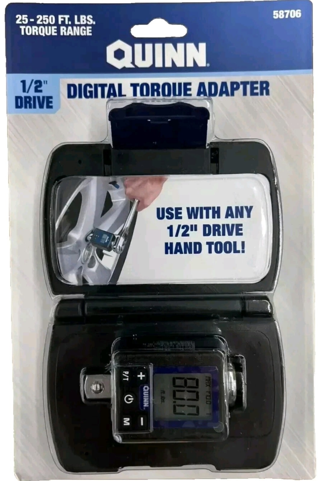 QUINN Heavy Duty Professional 1/2″ DRIVE DIGITAL TORQUE ADAPTER 25-250 FT. LBS.