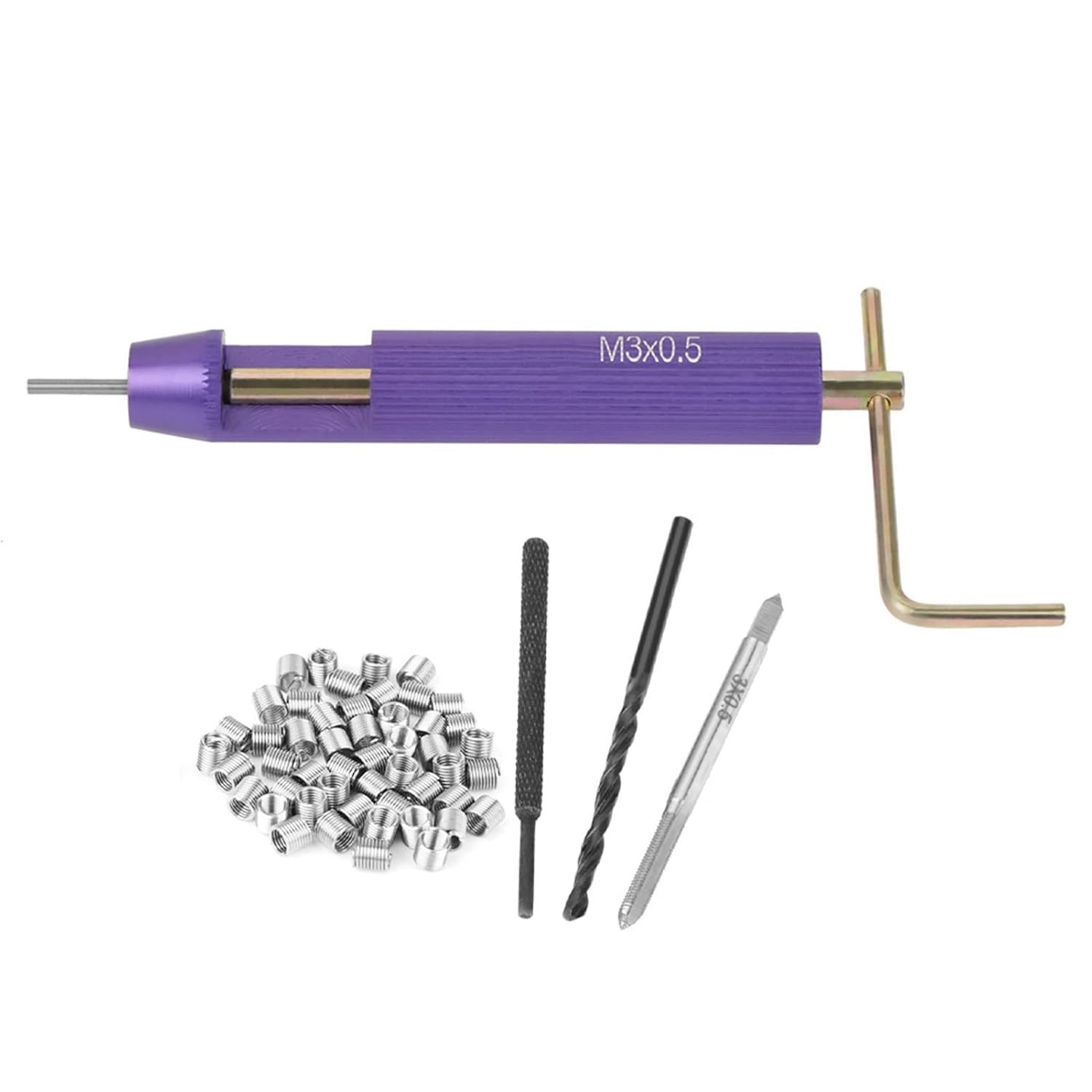 50pcs Thread Repair Installation Kit Stainless Steel Helicoil Type Set M3 x 2D