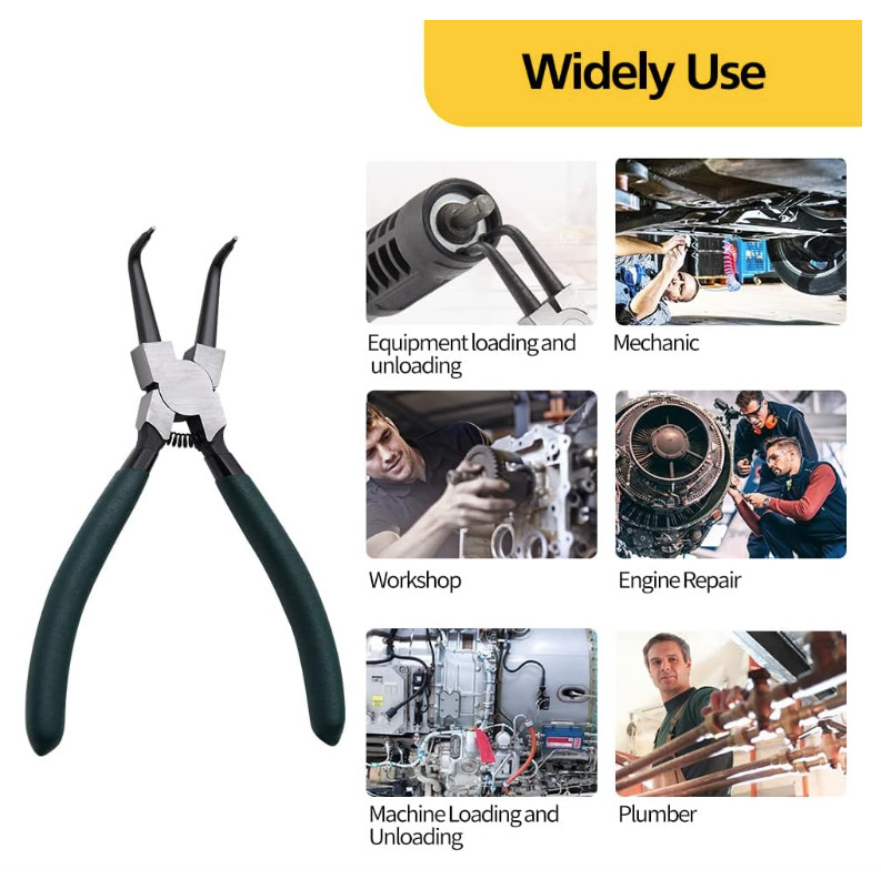 Snap Ring Pliers Set, 4pcs 7″ Internal/External Circlip Pliers Kit