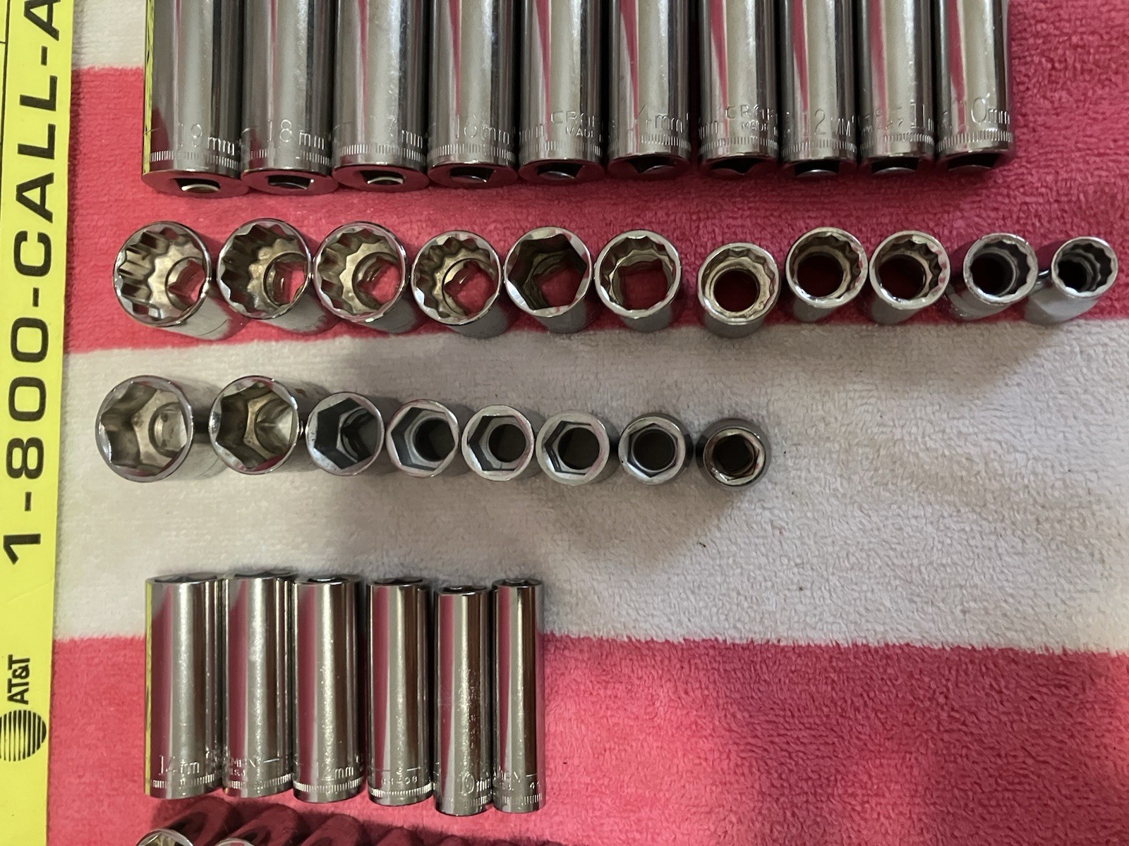 Craftsman USA 58pc Metric 3/8, 1/2, 1/4 Drive Socket Set Lot Vintage 6pt & 12pt