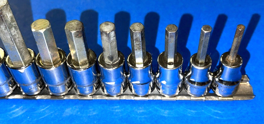 SNAP-ON TOOLS 11 PIECE 3/8 DRIVE METRIC HEX BIT SOCKET DRIVER SET 4MM TO 14MM
