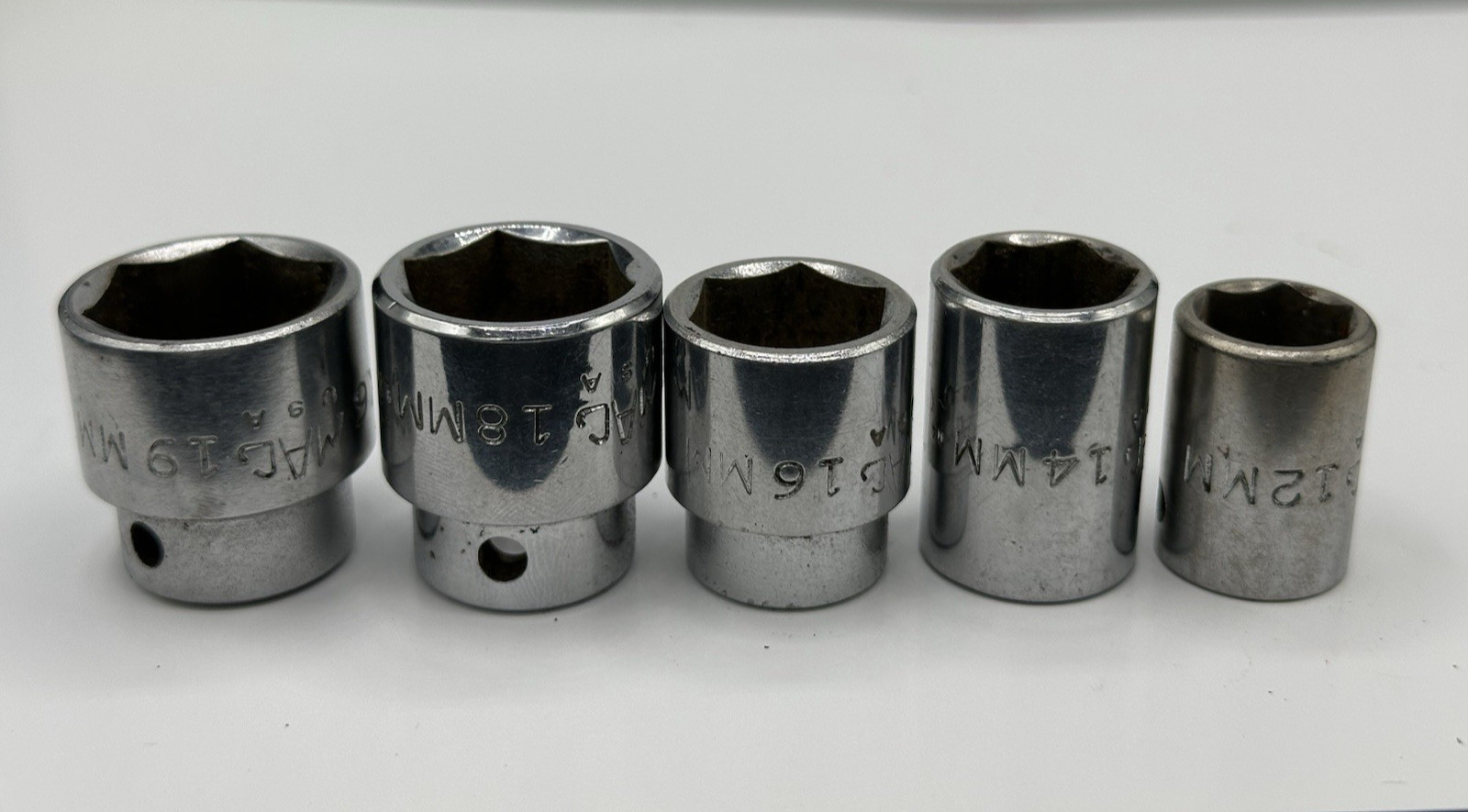 Lot of 5 MAC Shallow Sockets Chrome