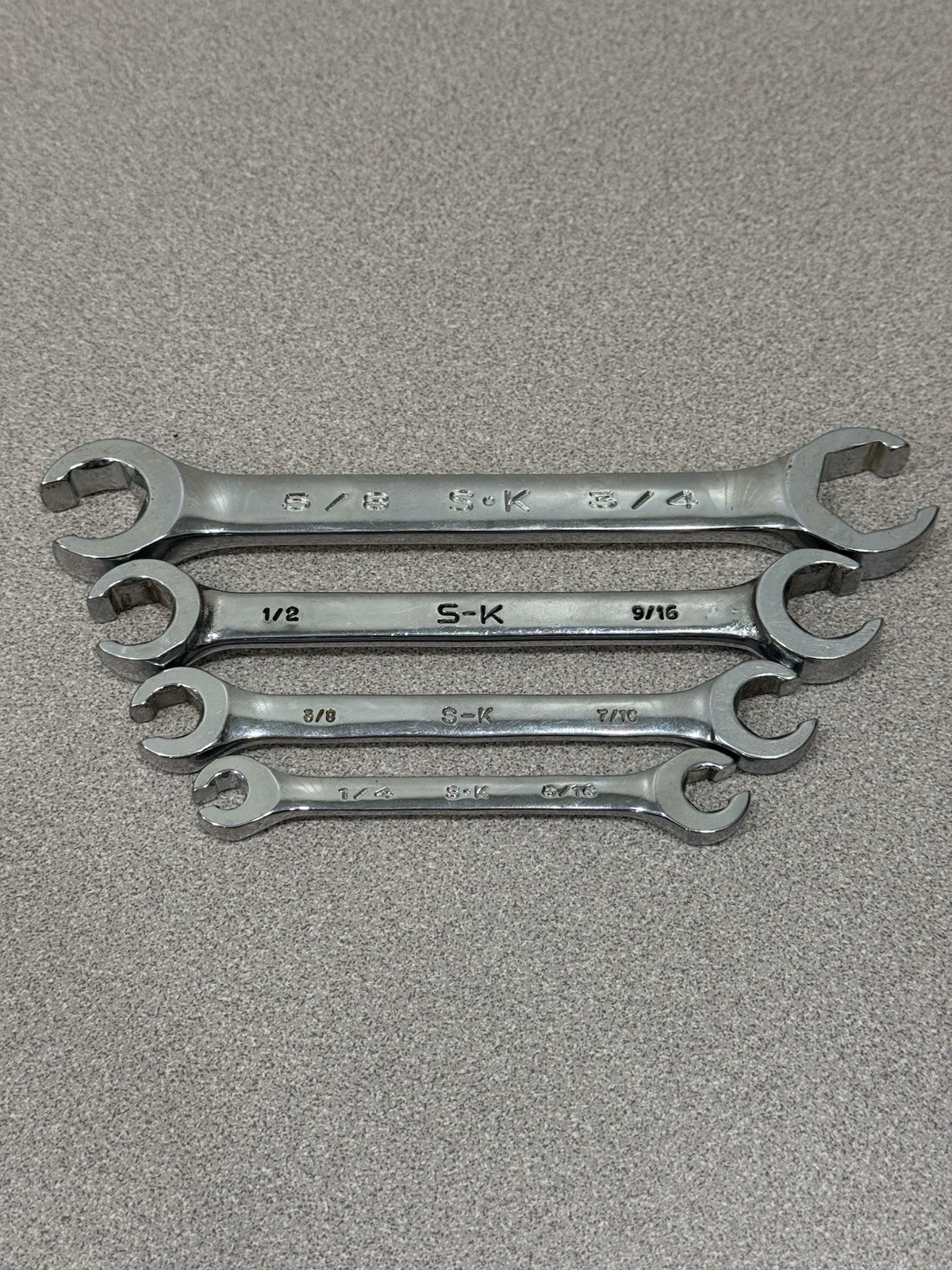 (4) SK Tools SAE Double Flare Nut Line Wrench Set 1/4”—3/4” USA Made