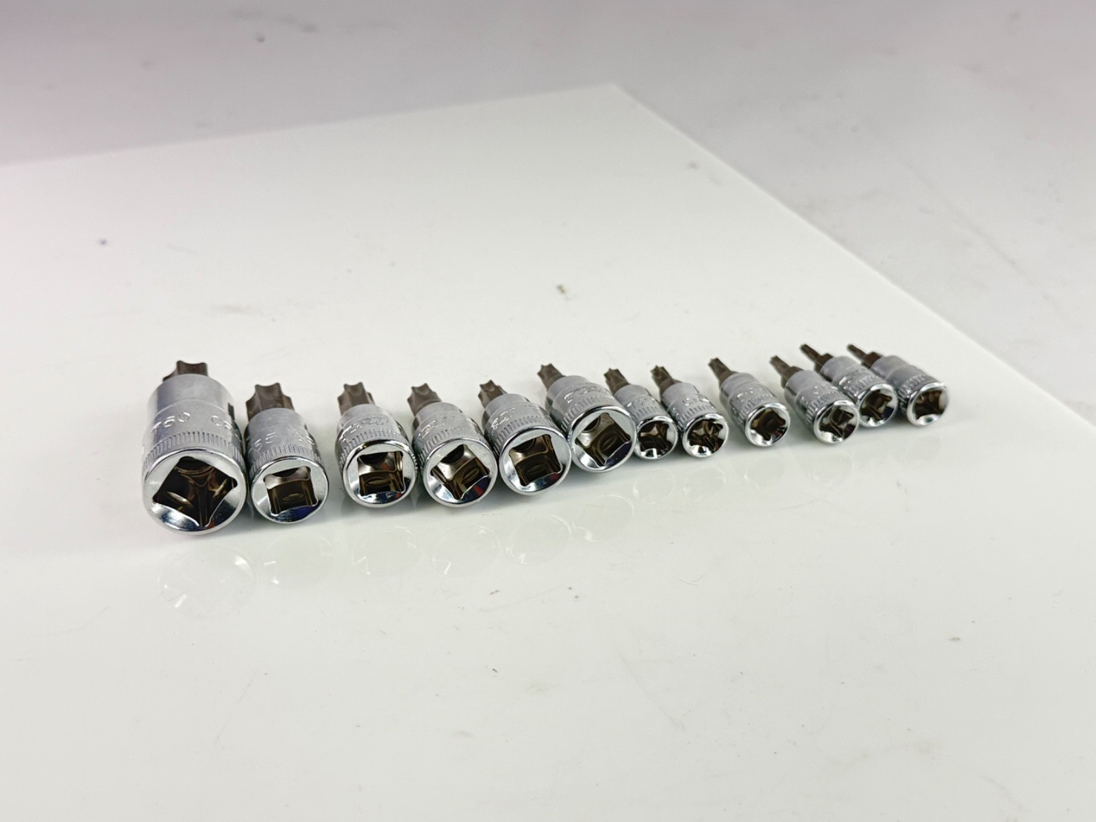 TEQ Professional 11 Piece 3/8″ Drive Torx Star Bit Socket Set T15-T60 Chrome