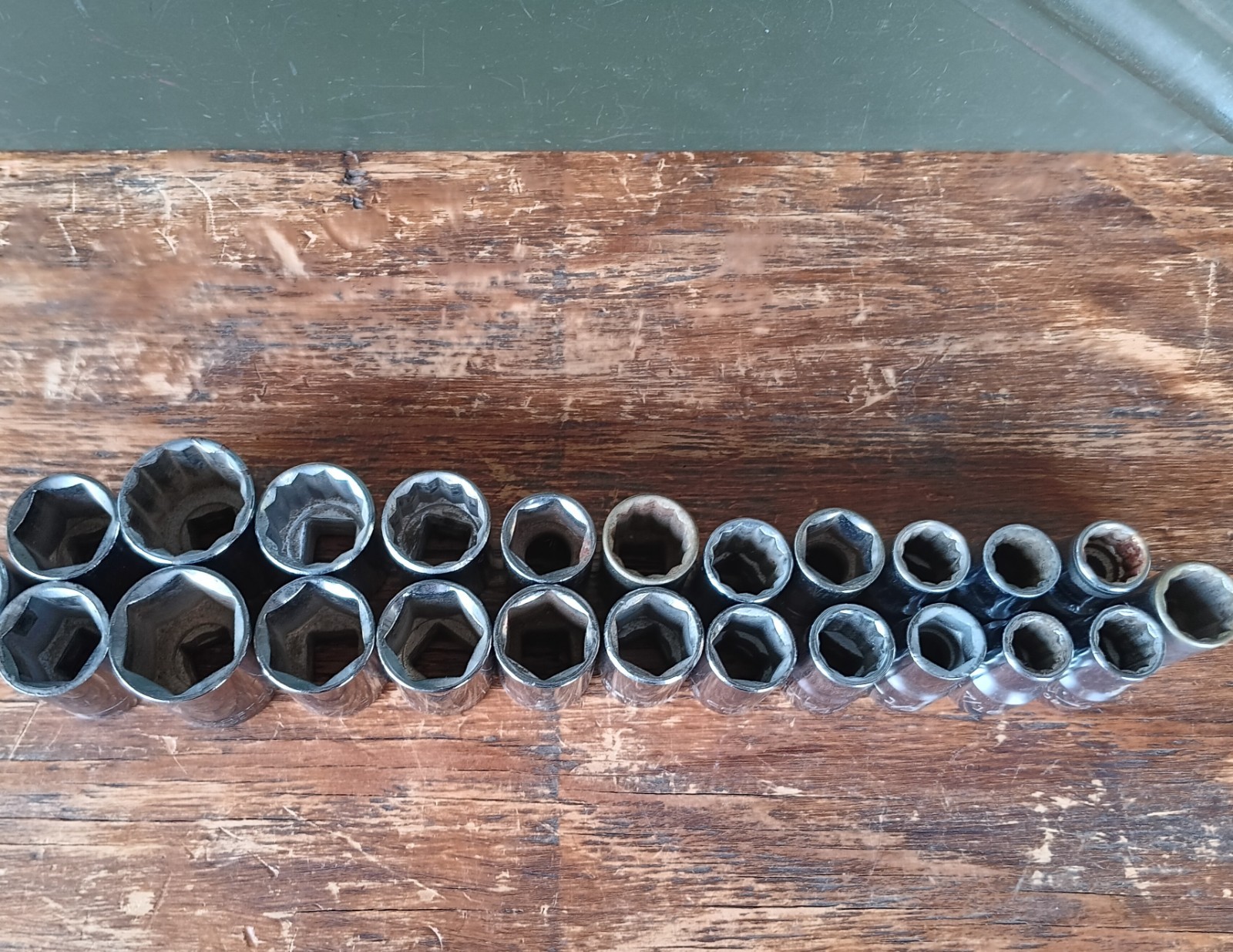 Craftsman Socket Set 1/2″ Drive ~ Shallow SAE Mixed Sizes ~ USA Lot of 23