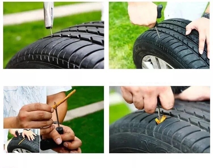 5 Pc Car Truck Auto Road Emergency Tire Repair Plug Kit Waterproof Case Kit Box