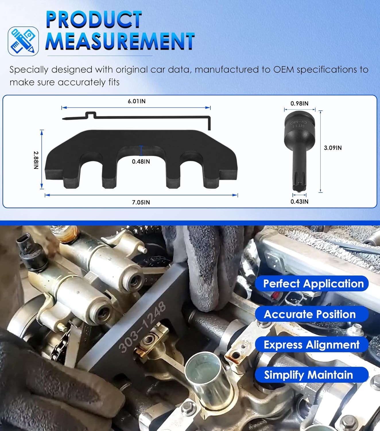 Camshaft Holding Timing Tool for Ford 3.5L 3.7L 4V Engine 303-1248 303-1530