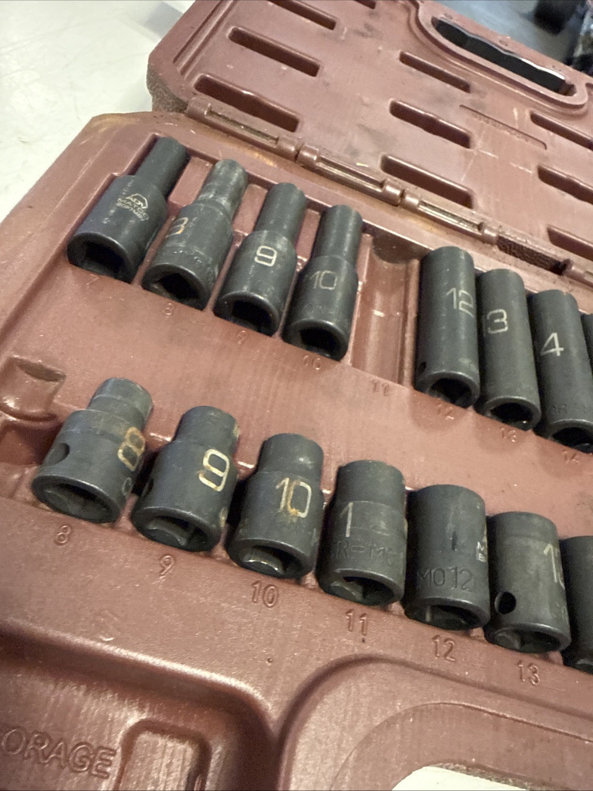 Matco ADV 26 Piece 6 Point Shallow & Deep Impact Socket Set 7mm-19mm Missing 2 C