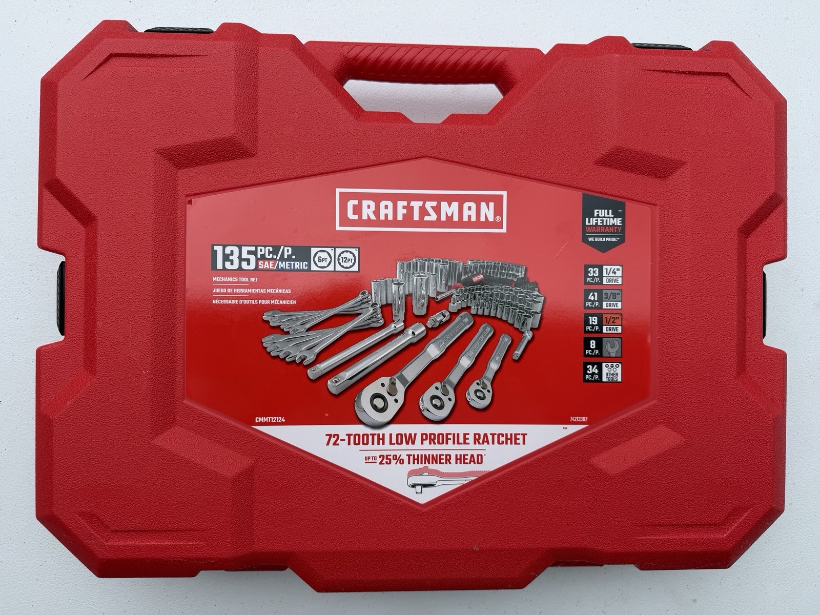 136 Piece Craftsman Socket 1/4 3/8 1/2 Drive W 8 Wrenches SAE/MM
