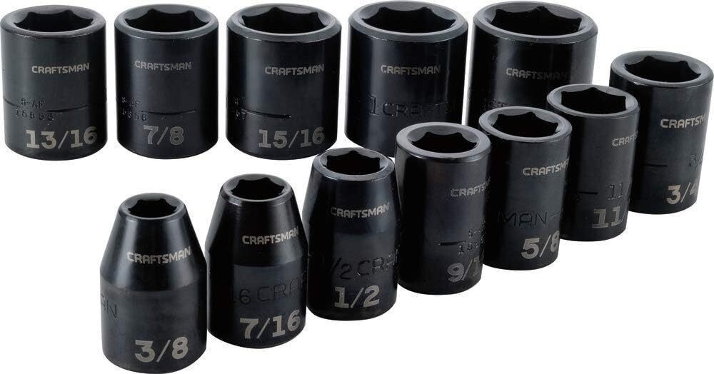 12Piece 1/2″ Impact Socket Set Metric Corrosion Resistance Black Oxide Finish