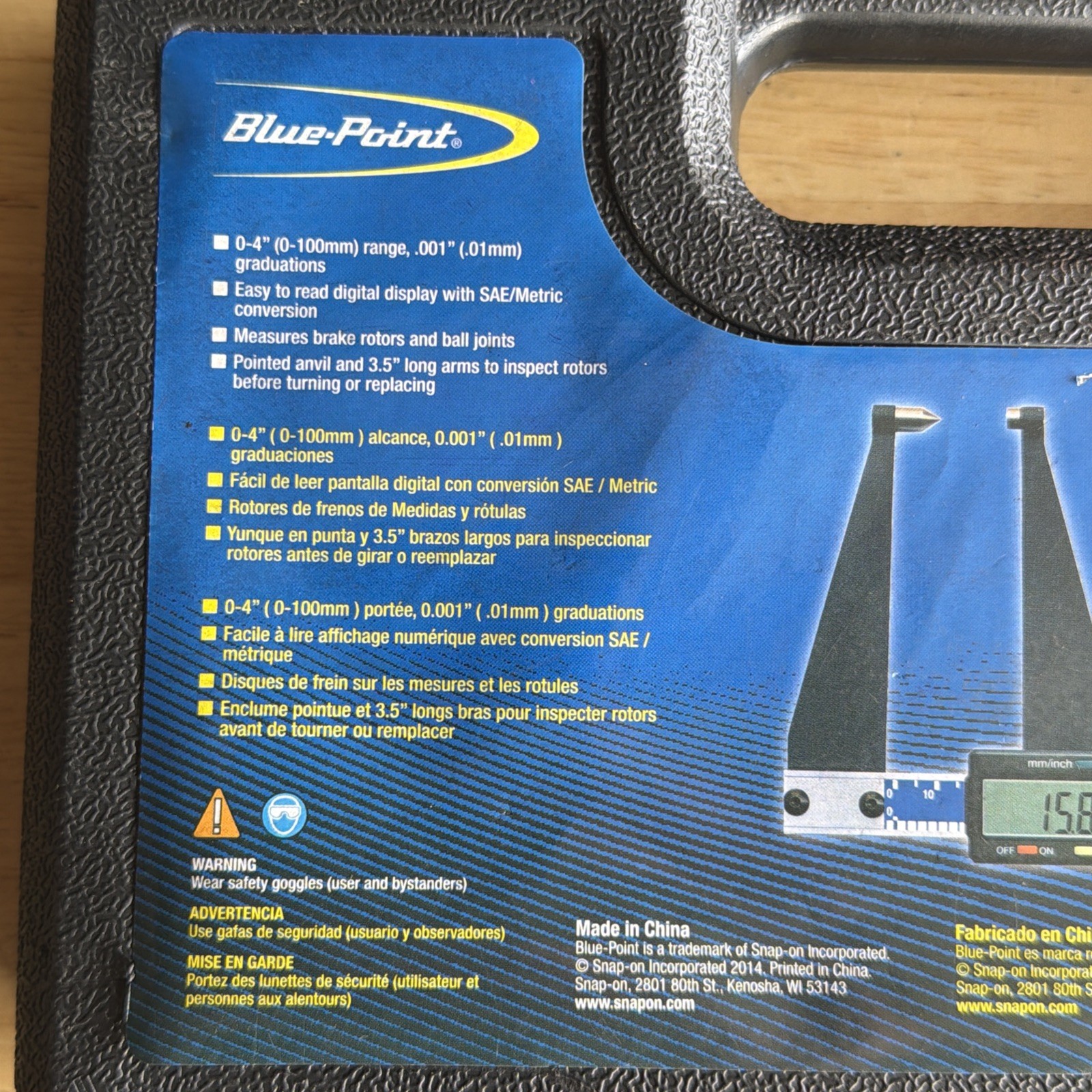 Blue Point Tools Electronic Digital Brake Rotor Gauge Caliper W/ Case RG430A