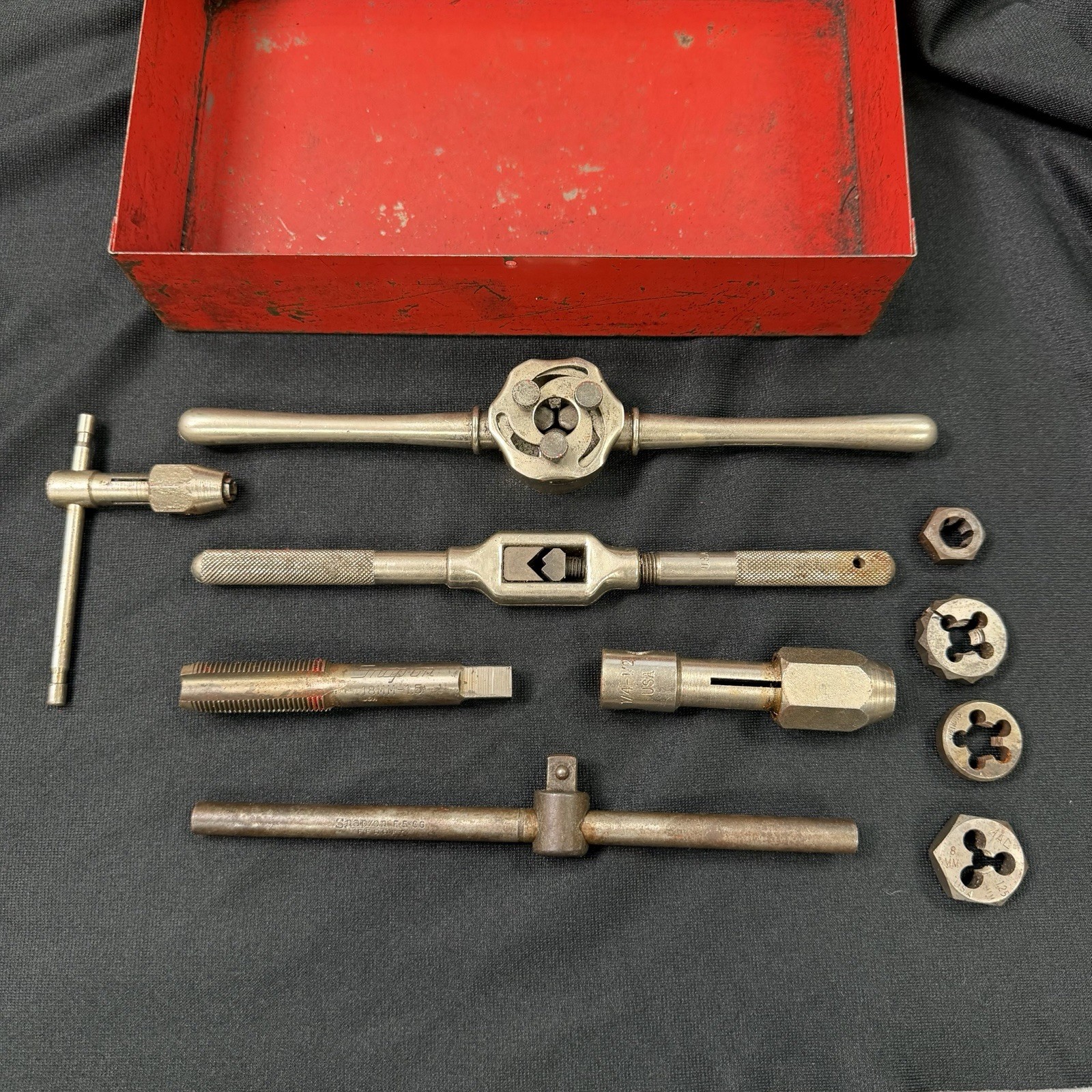 Incomplete Tap & Die Mac Snap On Tool Set Some Unstamped Pieces