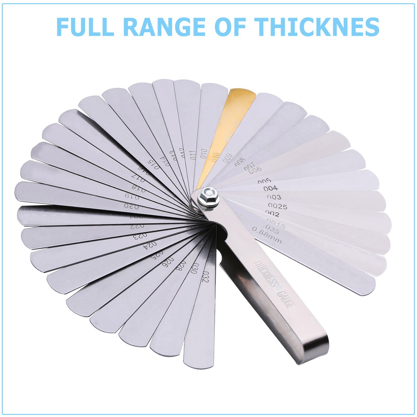 32 Blade Feeler Gauge Metric & SAE Dual Reading Combination Gap Thicknes Measure