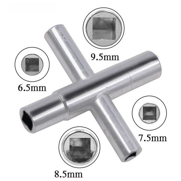 Water Valve Tool 4-in-1 Wrench Multi-size Compatibility Pocket Portable