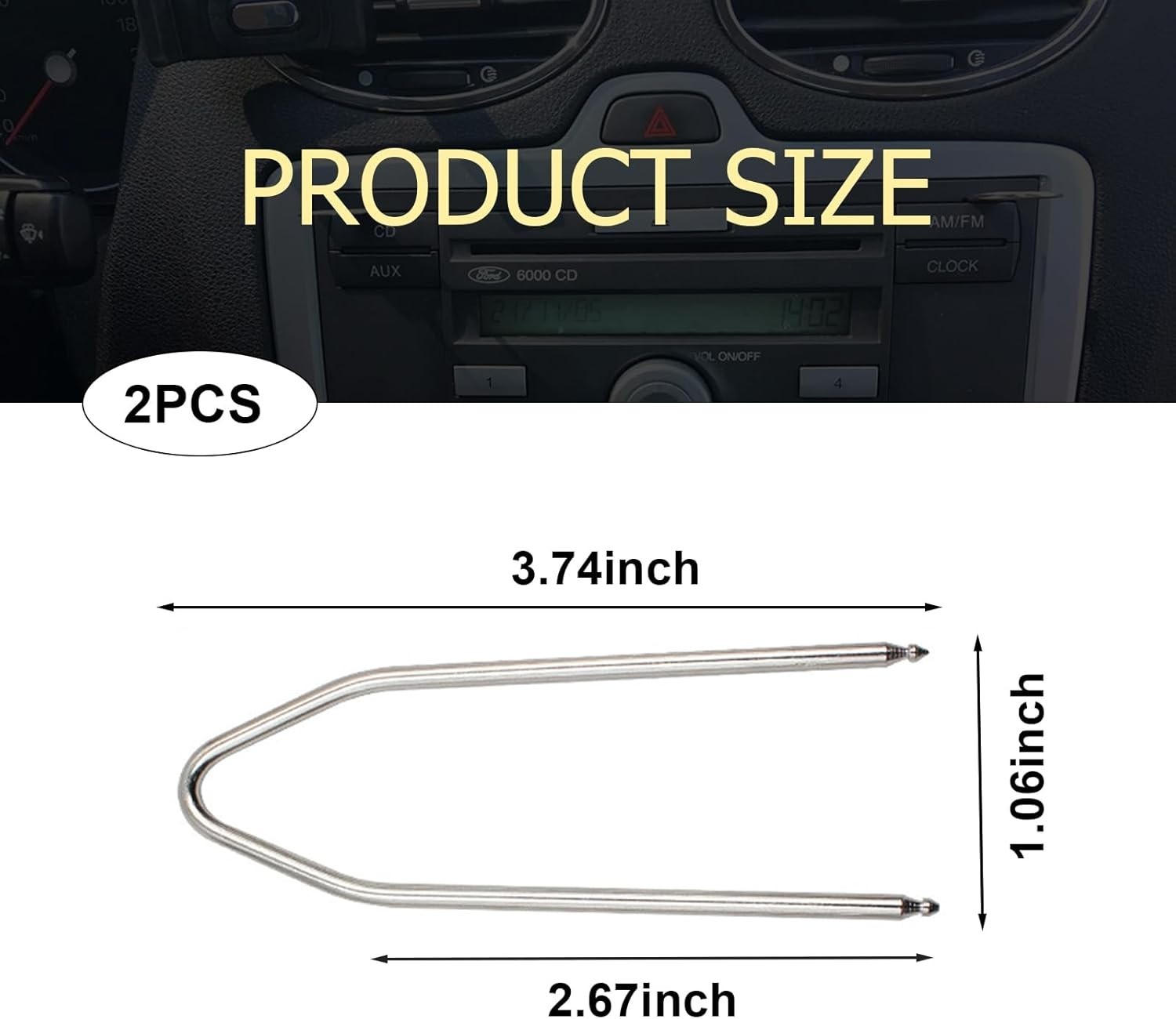 2PCS Car Radio Removal Tool,U-Shaped CD Removal Pry Tool Kit, Stainless Steel…