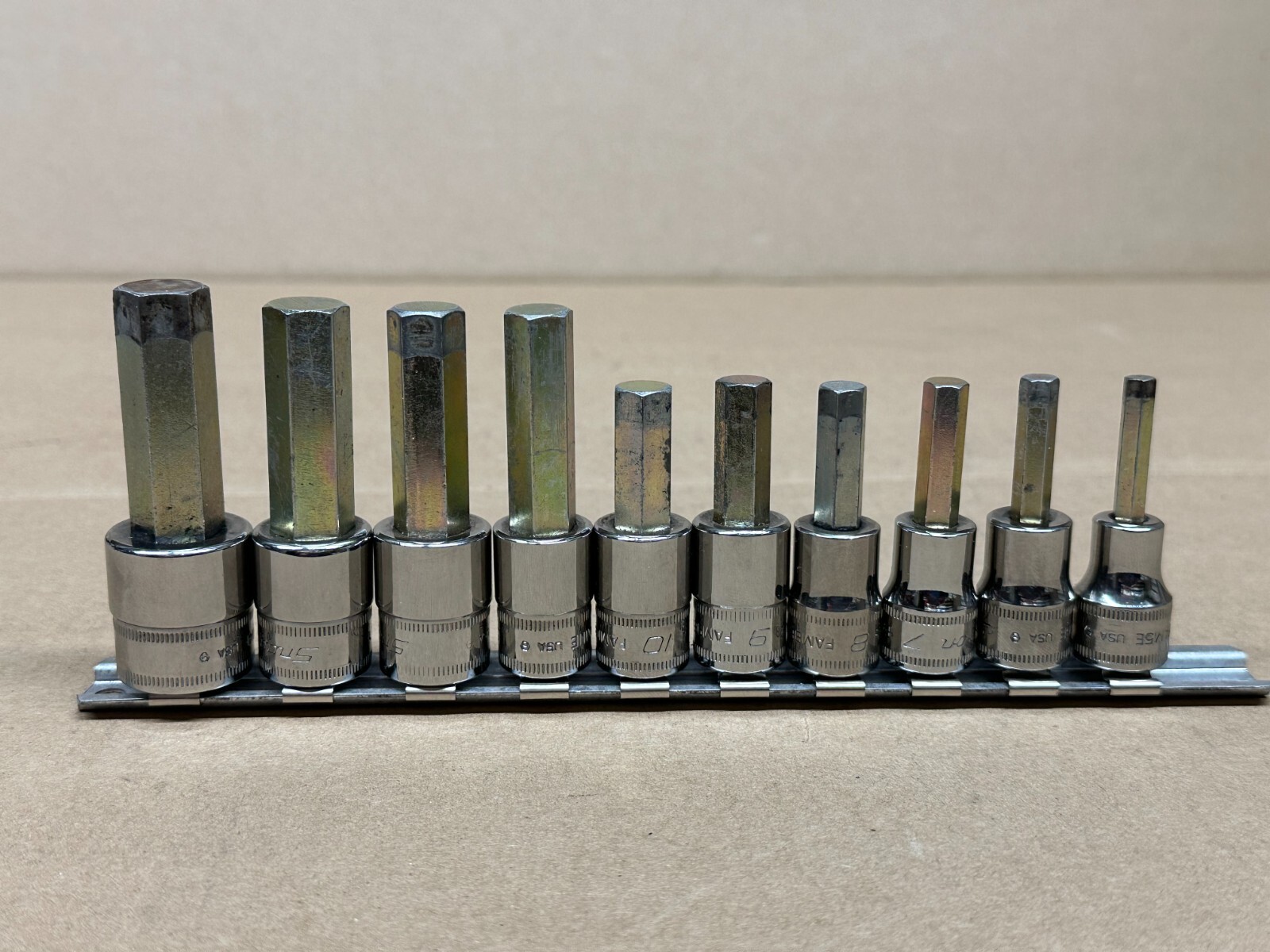 Snap-On 10pc Metric Hex Allen Bit Socket Set – 3/8″ Drive – 5mm to 14mm 211EFAMY