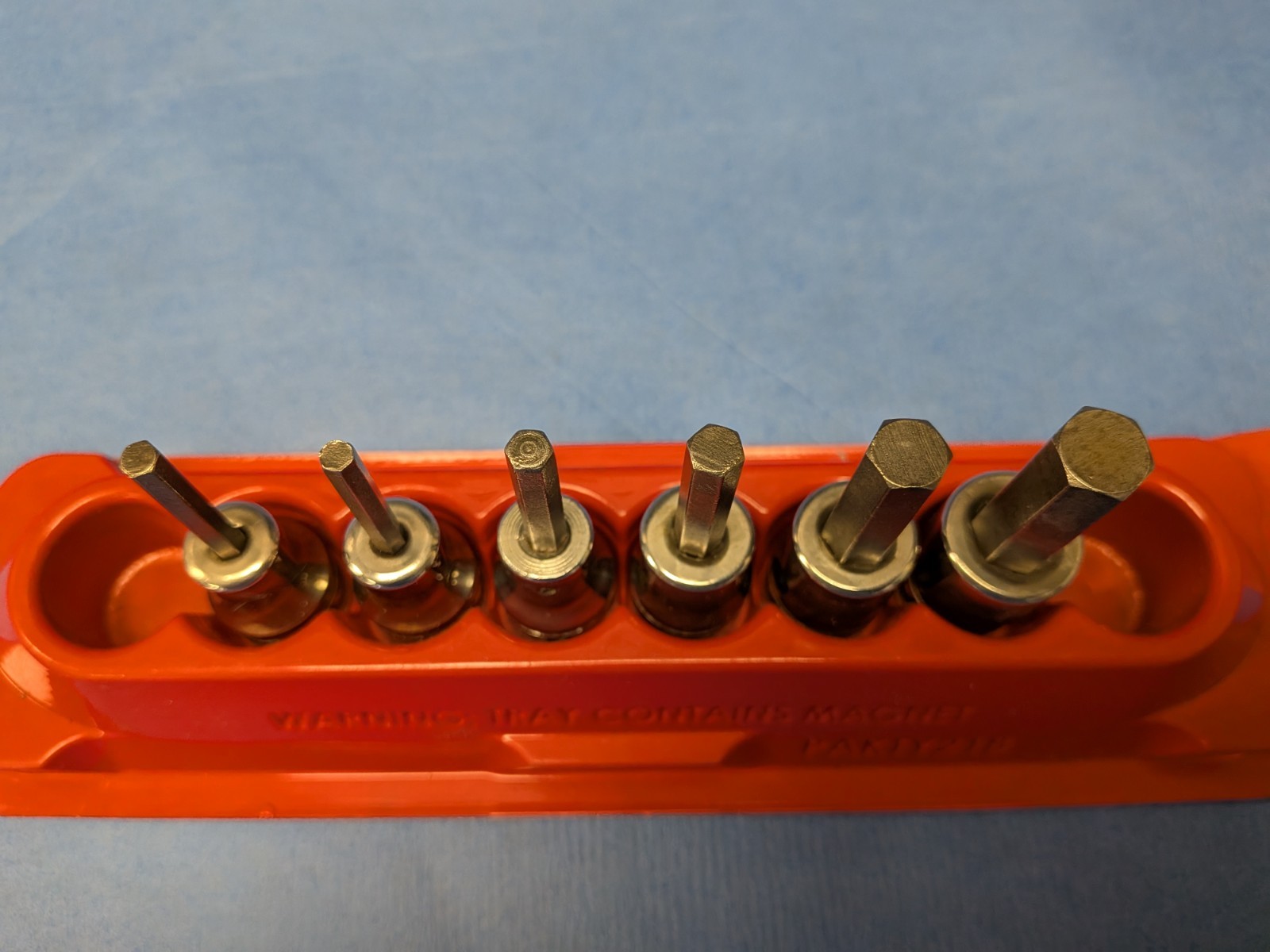 Snap-on Tools 3/8″ Drive Hex Bit Socket Set-6 SAE Sockets-Magnetic Holder, Used.