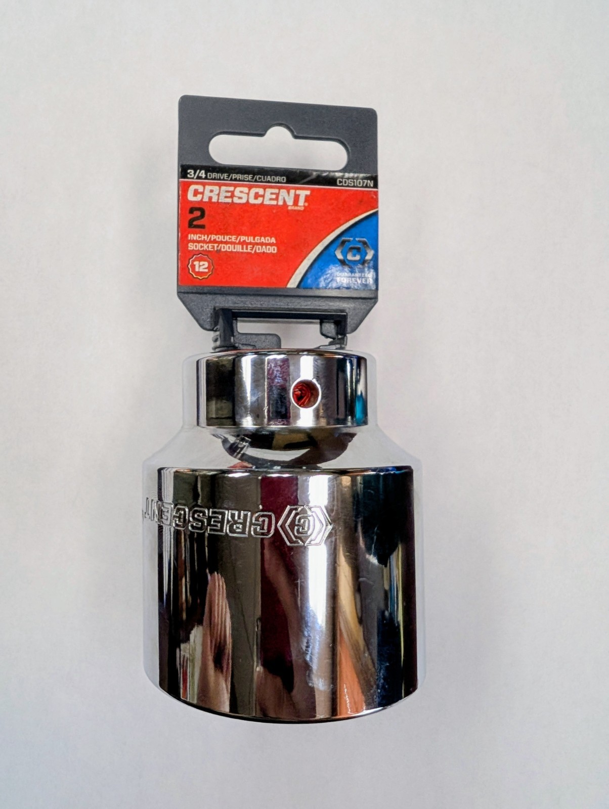 Crescent Socket 2 Inch 3/4 Drive 12 Point Satin Chrome