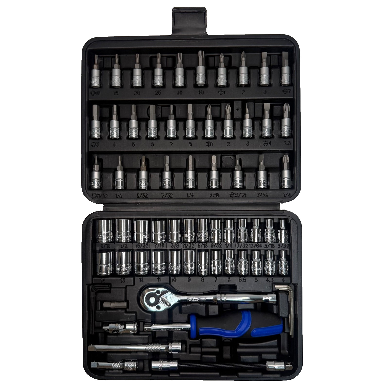 Power Torque 73 Piece 1/4 Inch Drive 6 Point SAE, Metric Tool Set – GM4324 READ