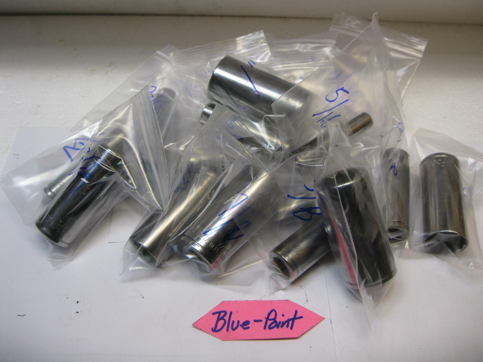 Blue Point tools 3/8″ drive SAE Deep and Shallow Sockets sold each. Nice!