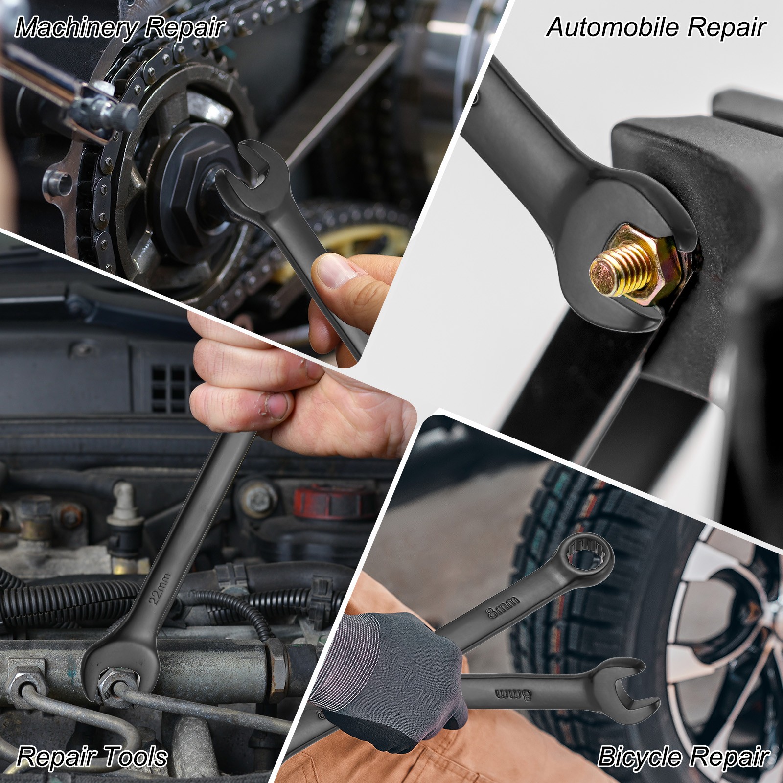 12mm Metric Combination Wrench, | Black CR-V Steel, 2-Pieces
