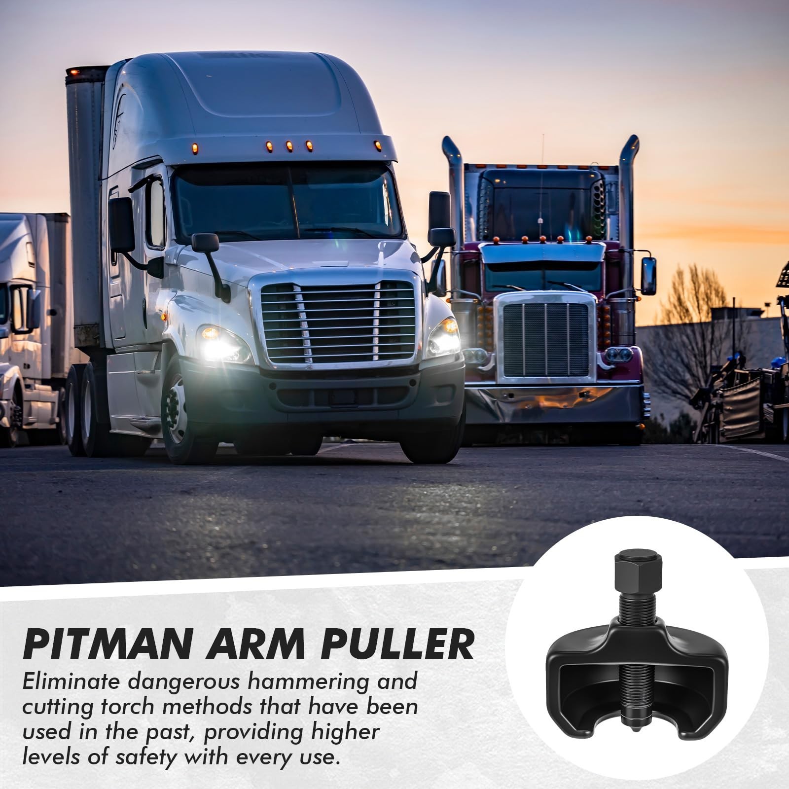 Heavy Duty Pitman Arm Puller for Class 6-8 Trucks & Equipment – Compatible Tool