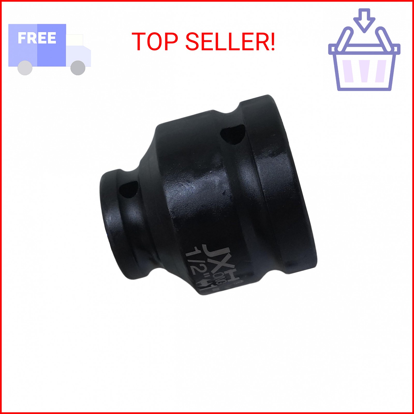 1/2″ Drive 1″ 4-Point Square Socket, Heat Treated Cr-V Alloy Steel