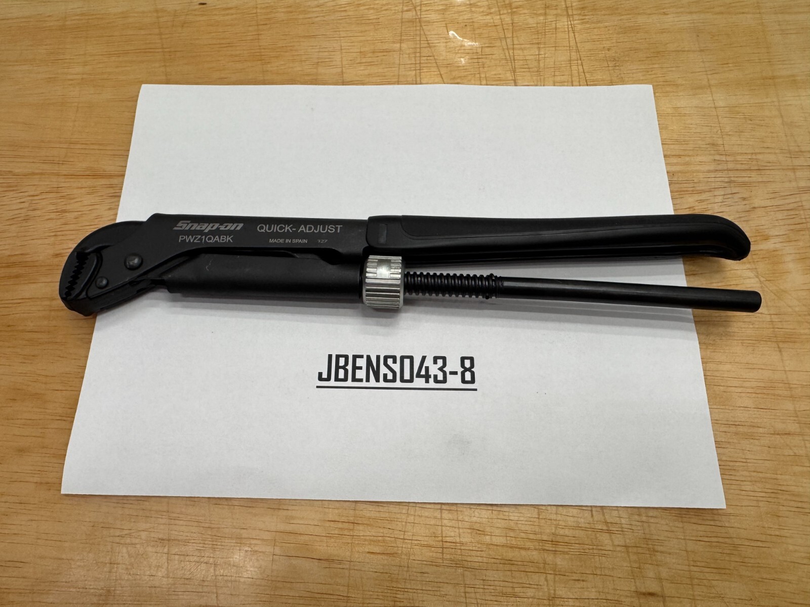 Snap-on Tools NEW BLACK 12-5/8″ Soft Grip Quick Adjust Pliers Wrench PWZ1QABK