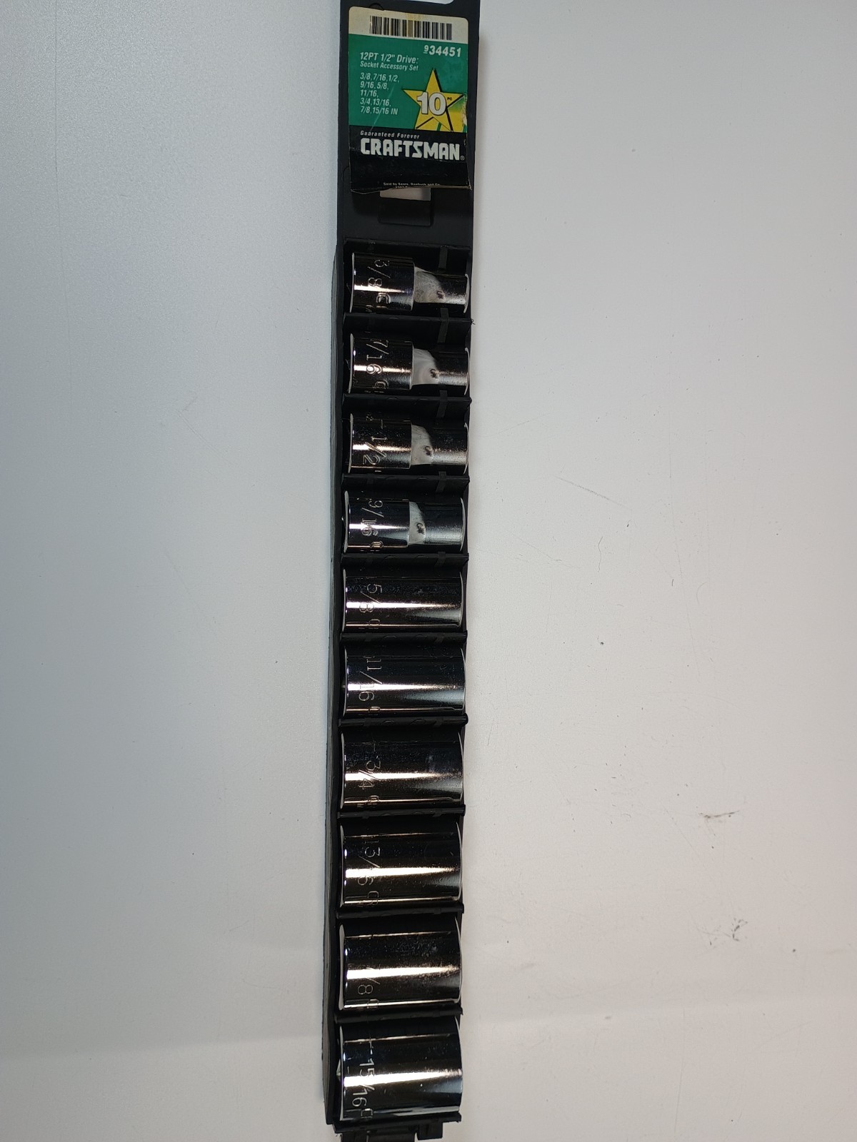 Craftsman 12pt 1/2″ Drive 10 Pieces Socket Set 3/8 – 15/16 Made In USA