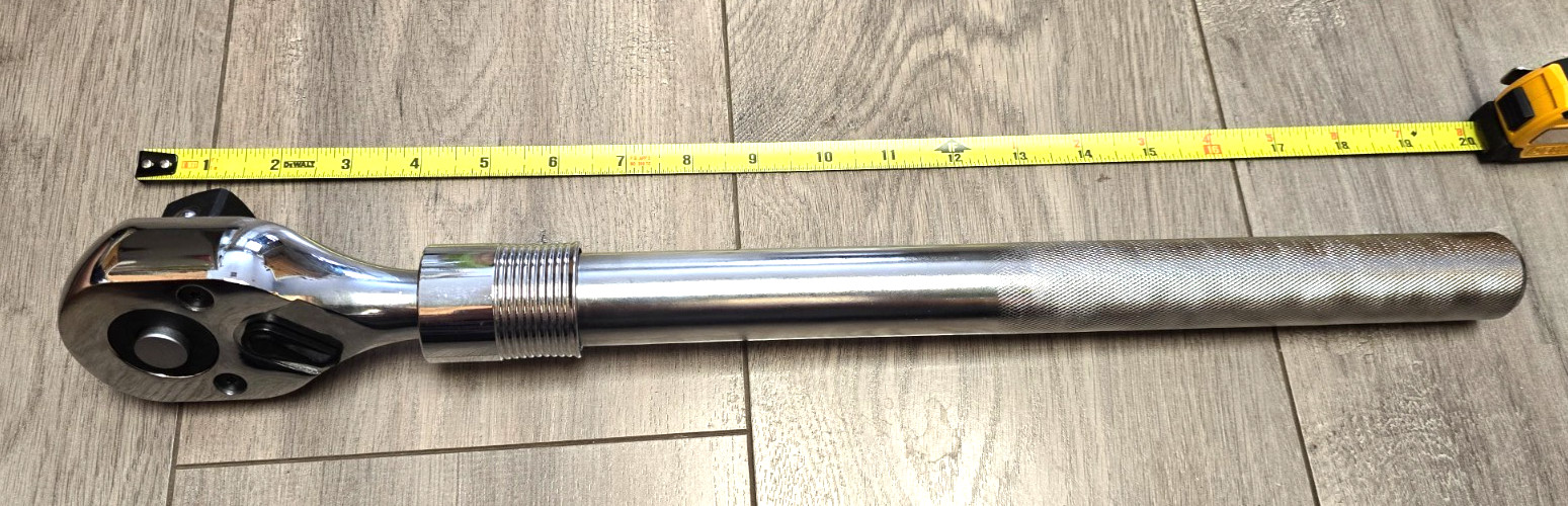1″ drive Heavy Duty Quick Release Extendable Locking Ratchet, 20″ to 31″ Long