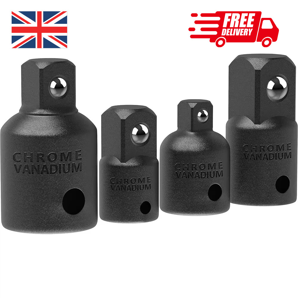 4PCS Impact Socket Adapter Set 1/2 3/8 1/4 Drive Reducer Converter UK