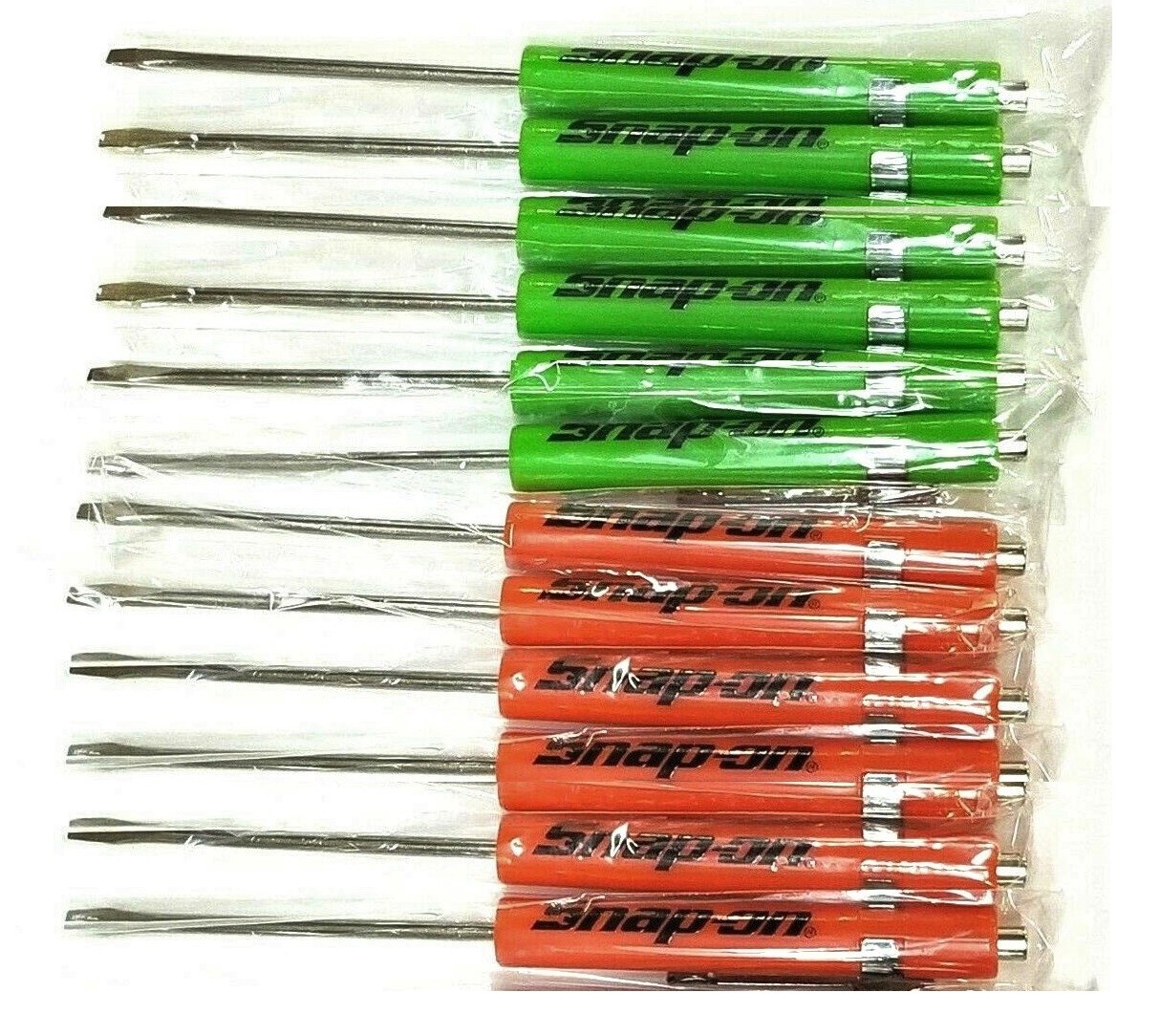 *NEW* 12 MIXED Snap-on Tools Flat Tip Pocket Screwdrivers w/Clip & Magnetic End