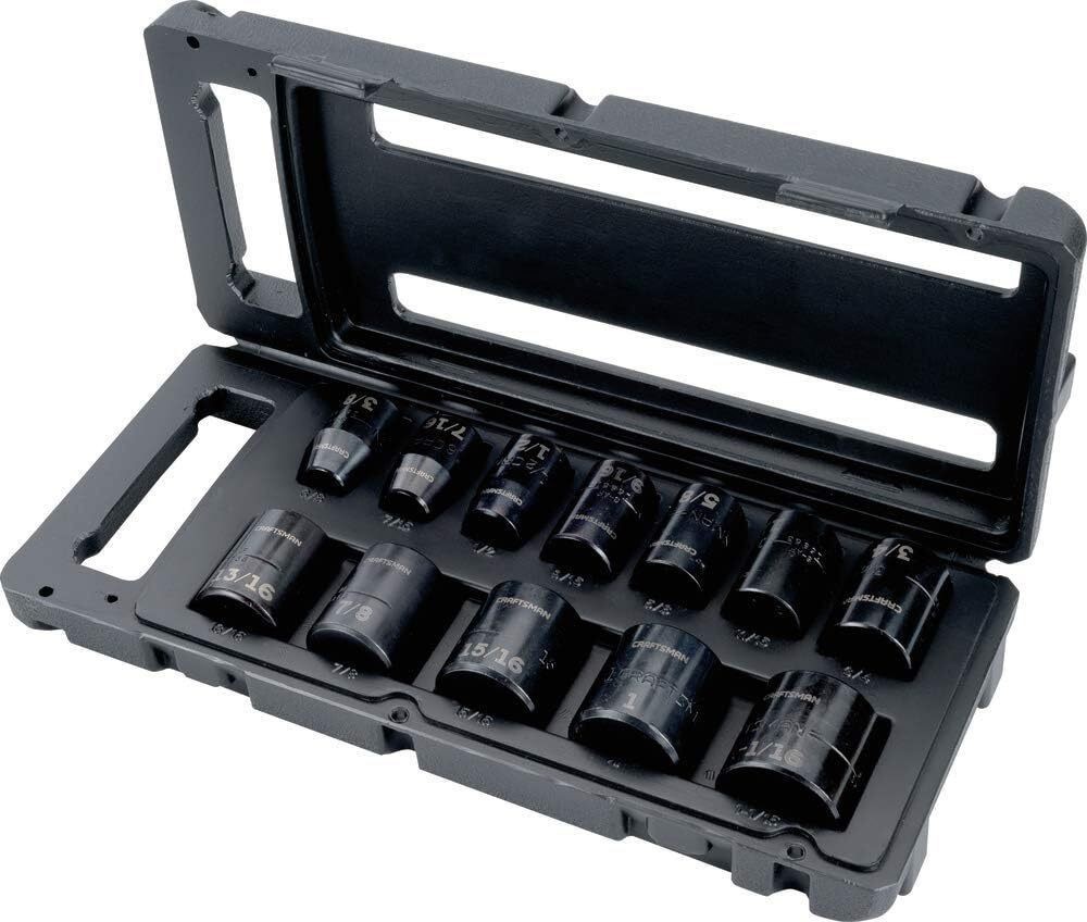 12Piece 1/2″ Impact Socket Set Metric Corrosion Resistance Black Oxide Finish