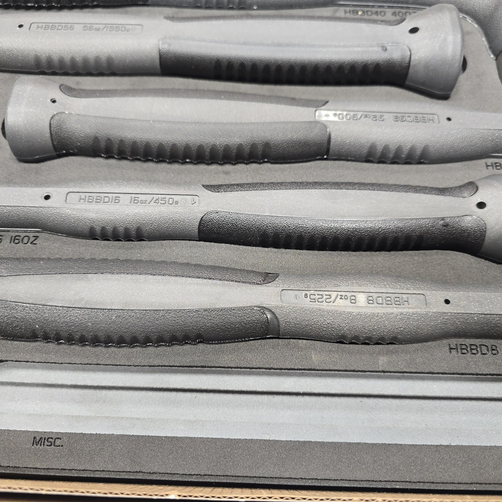 Snap-on Tools USA NEW 6pc DARK TITANIUM Dead Blow Ball Peen Hammer Set HBBD6FDT