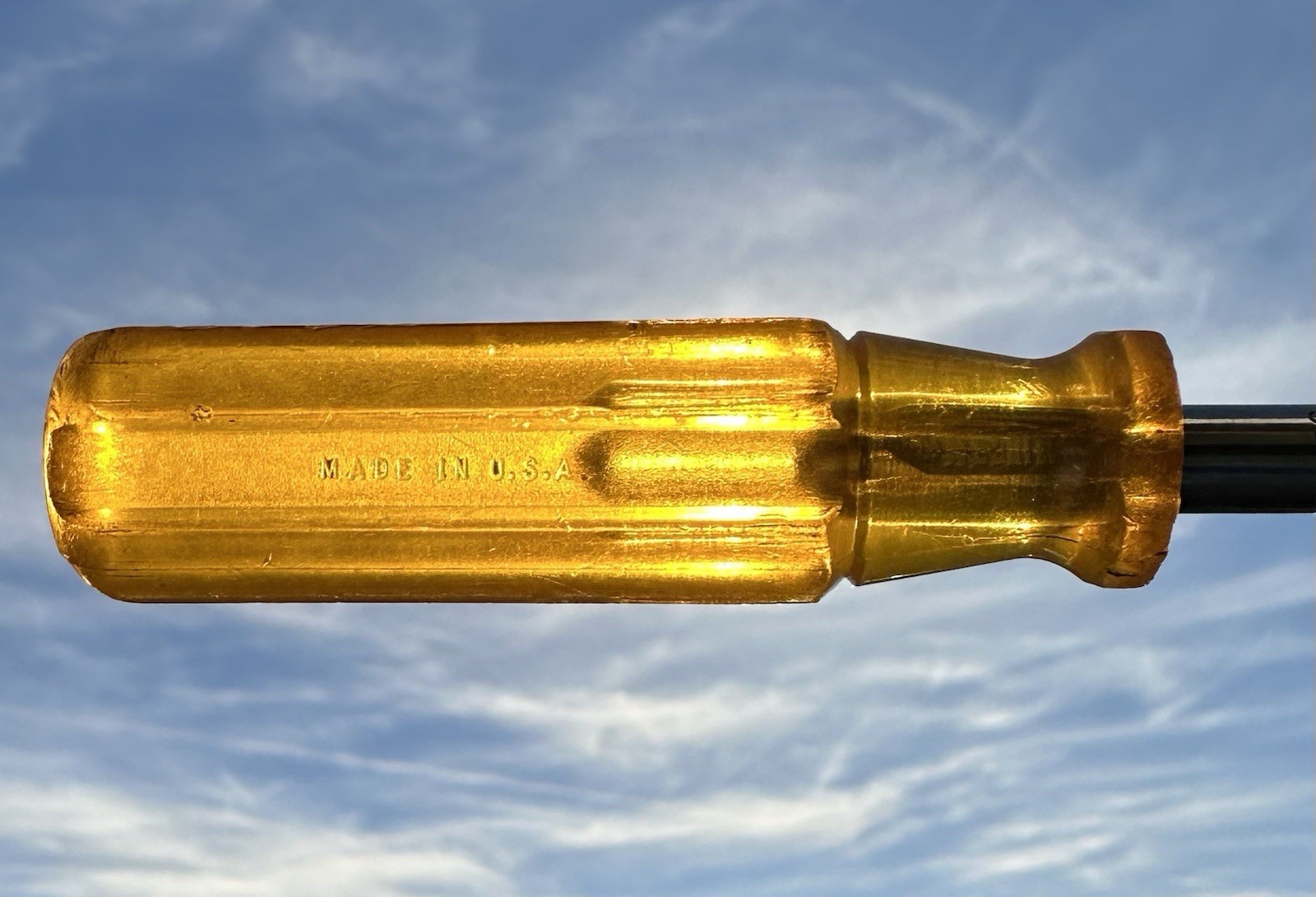 🟡 Vintage Super Snap-On TM4 1/4″ Socket Shank Driver CLEAR AMBER HANDLE