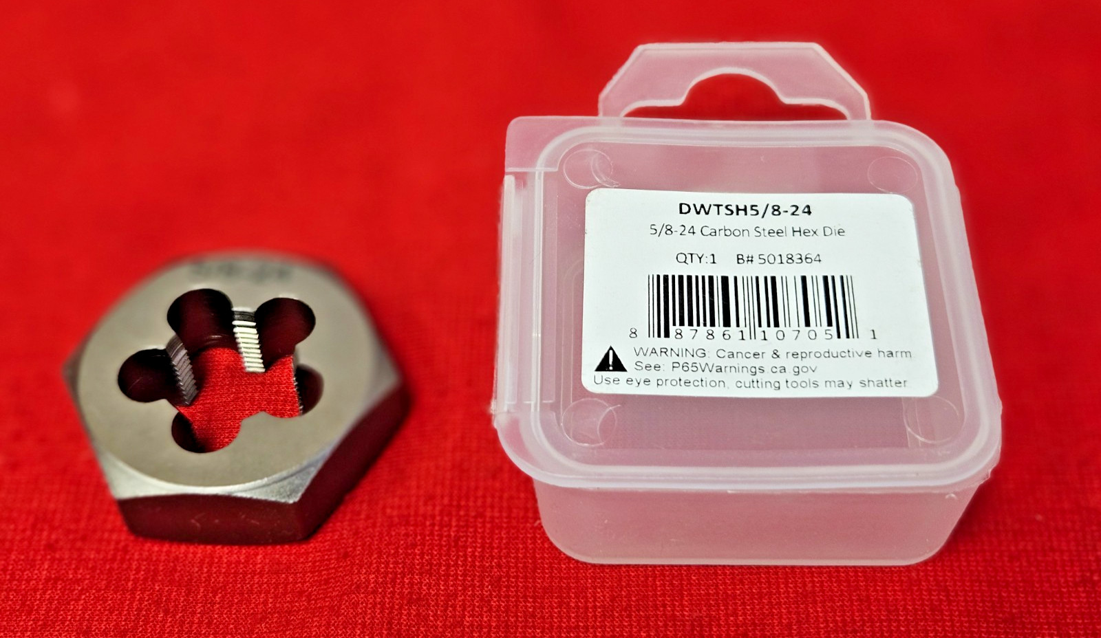 5/8-24 x 1-1/4″ Hex CS Hex Die Gunsmithing Rethreading A1 416-04024