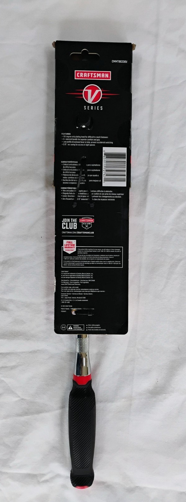 CRAFTSMAN V-Series Flexible Head Long Ratchet 1/2″ Drive CMMT86336V Comf Handle