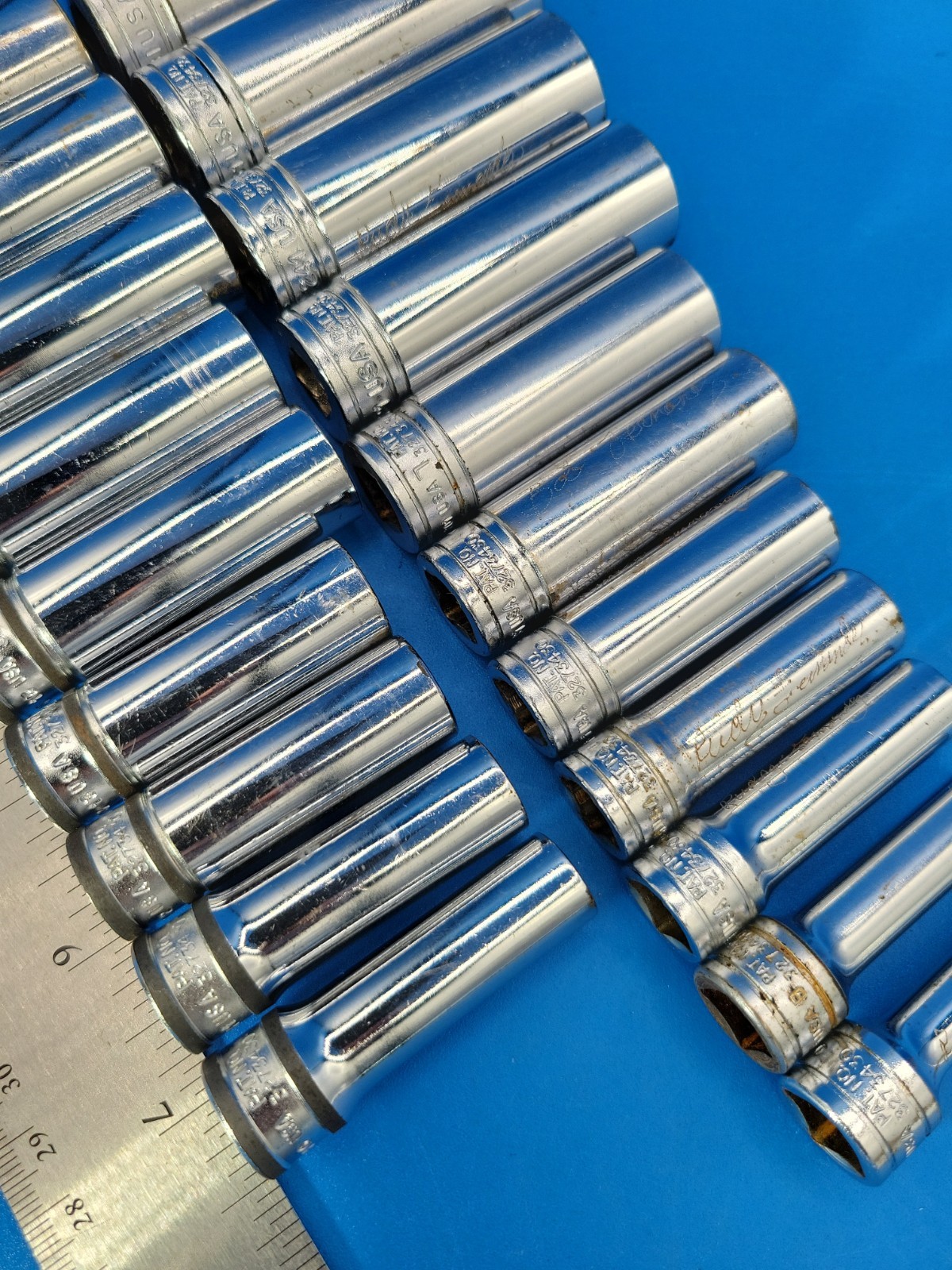 Snap-on Socket Set ⅜” Dr 10mm to 19mm ¼» to ⅞» 6 Pt 20 Pcs SFSM SFS Series T-4-1