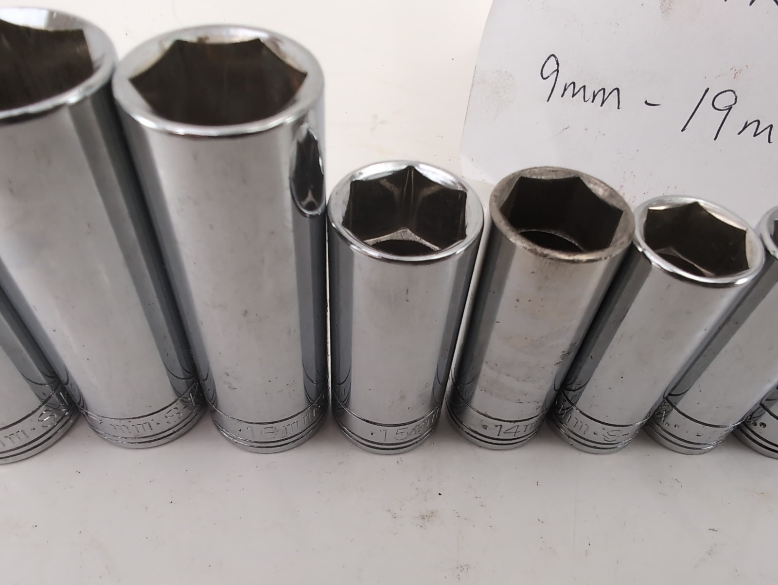 S-K Deep METRIC 3/8″dr 6pt 11pc Set 9mm-19mm – Made in USA – SUPERB!!!