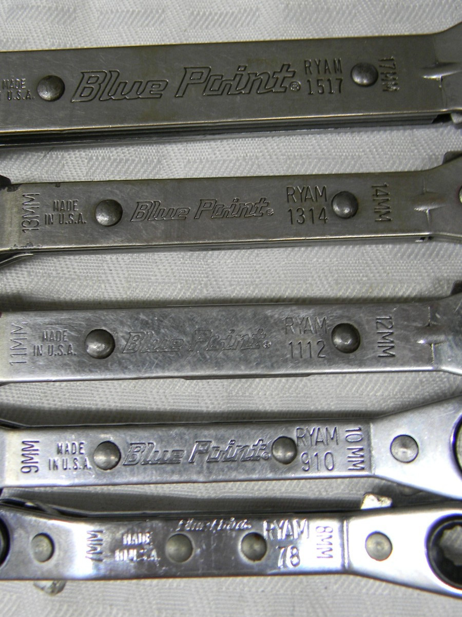 BLUE-POINT 5PC METRIC 12PT 25° OFFSET RATCHETING BOX WRENCH SET 7-17MM #RBYAM605