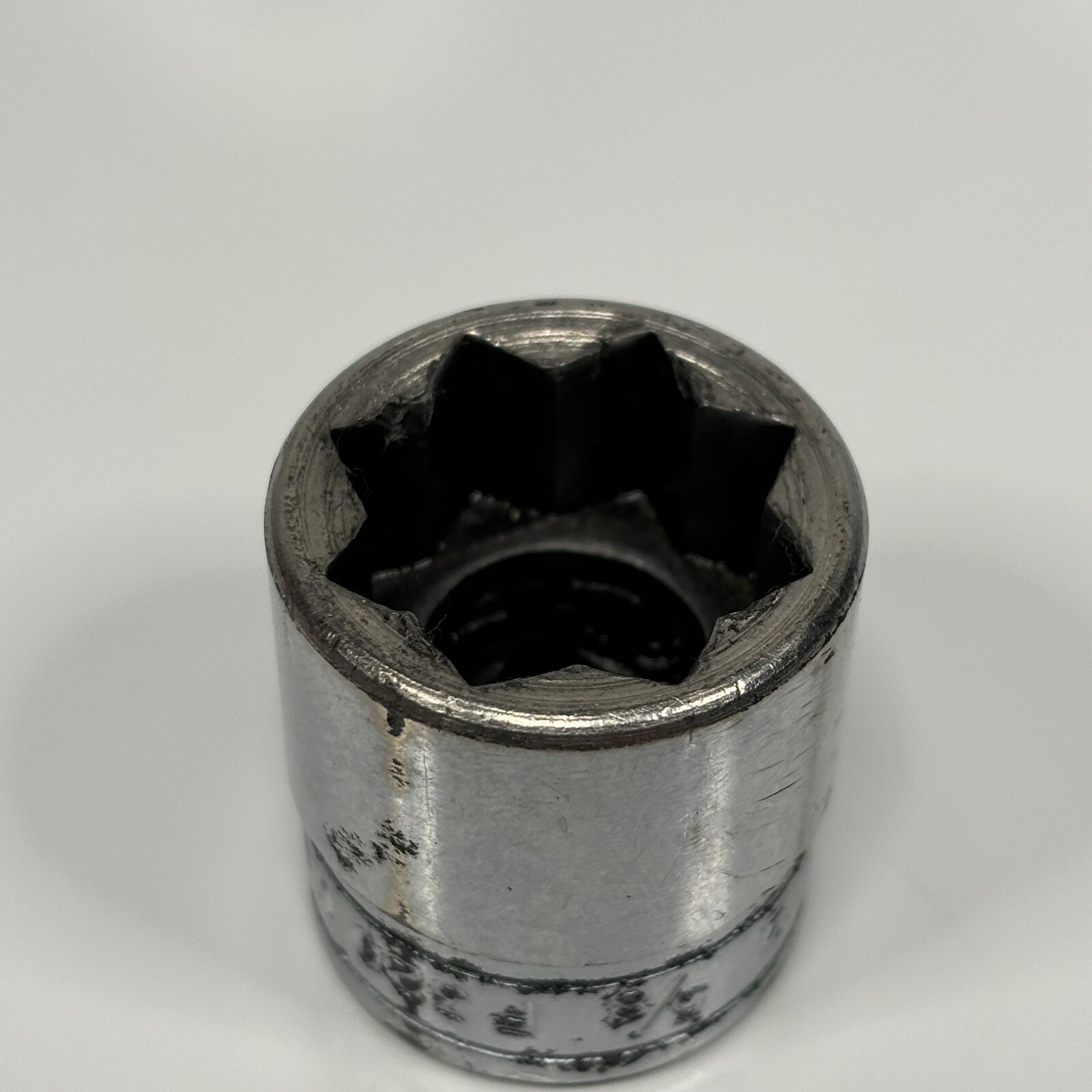 Snap On Tools F320 3/8” Dr 8 Pt SAE 5/8” Double Square Socket Chrome USA VTG