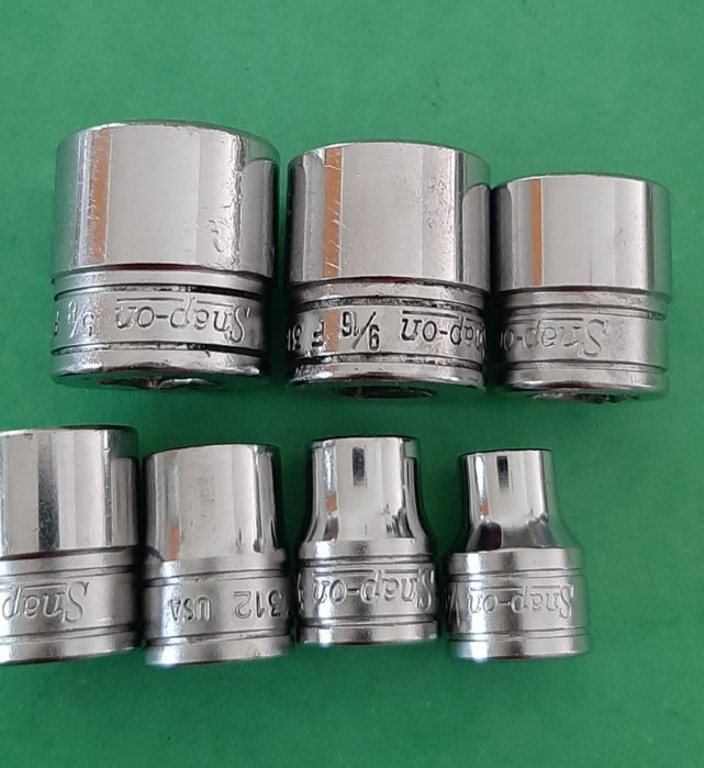 Snap-on F308-F320 1/4″ – 5/8″ 3/8″ Drive 7 Pc Double Square 8pt Point Socket Set
