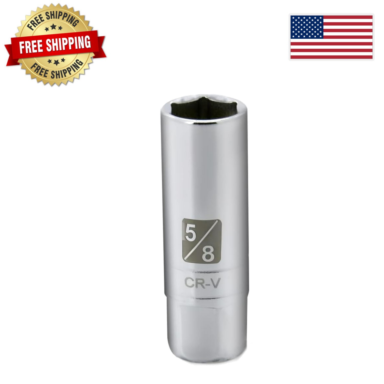 5/8-Inch Chrome Vanadium Magnetic Socket – 3/8-Inch Drive for Easy Maintenance