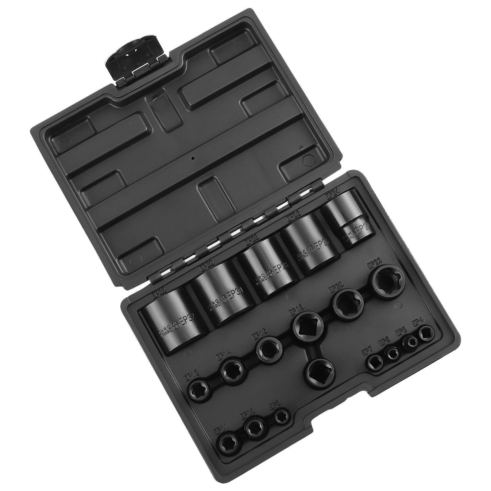 19 PC External Plus Socket Set 6 Point EP Socket EP4, EP5, EP6, EP7, EP8, EP10