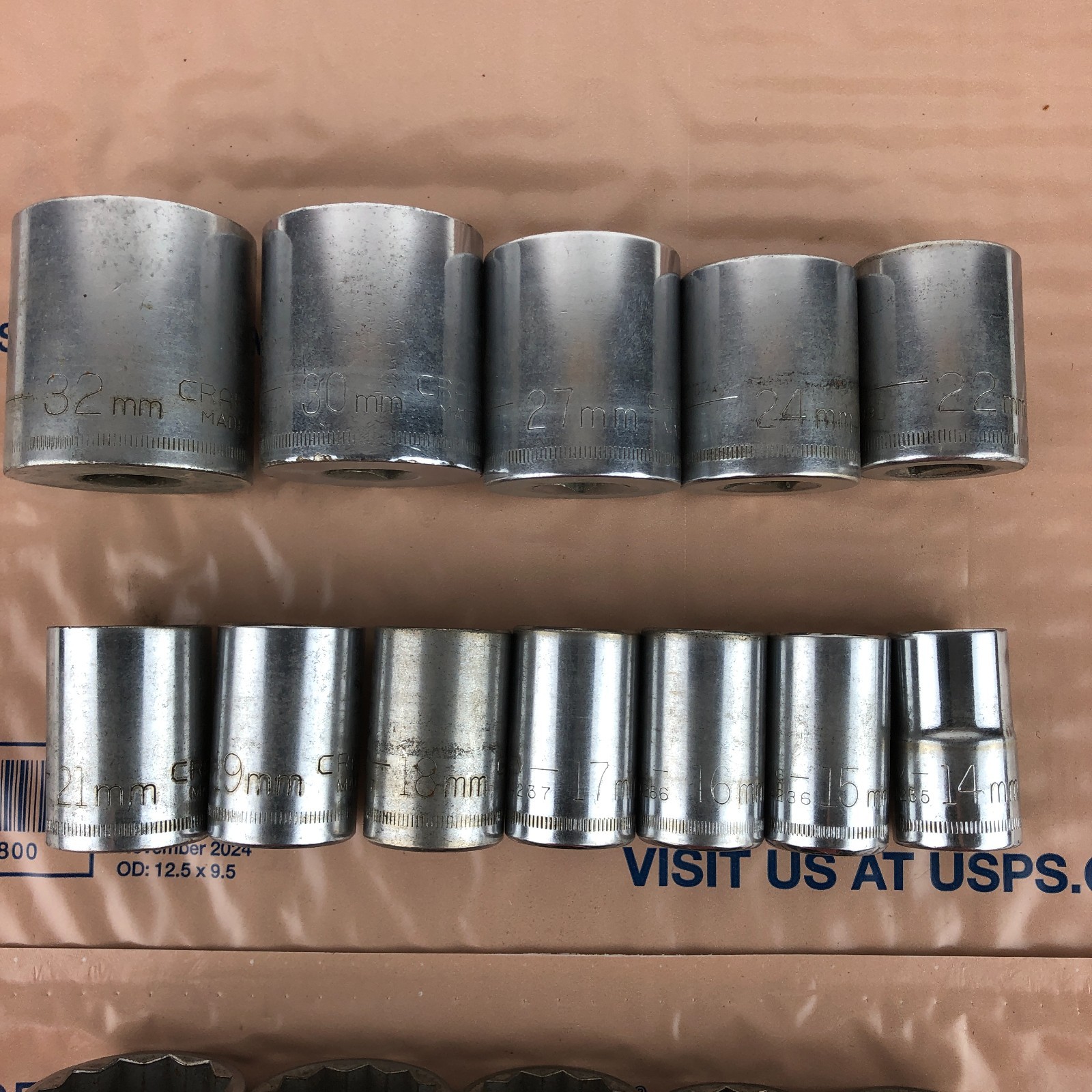 Craftsman USA Metric SAE Socket Set 12Pt 1/2 Dr Ratchet 14mm-24mm 7/16 to 1-1/8″