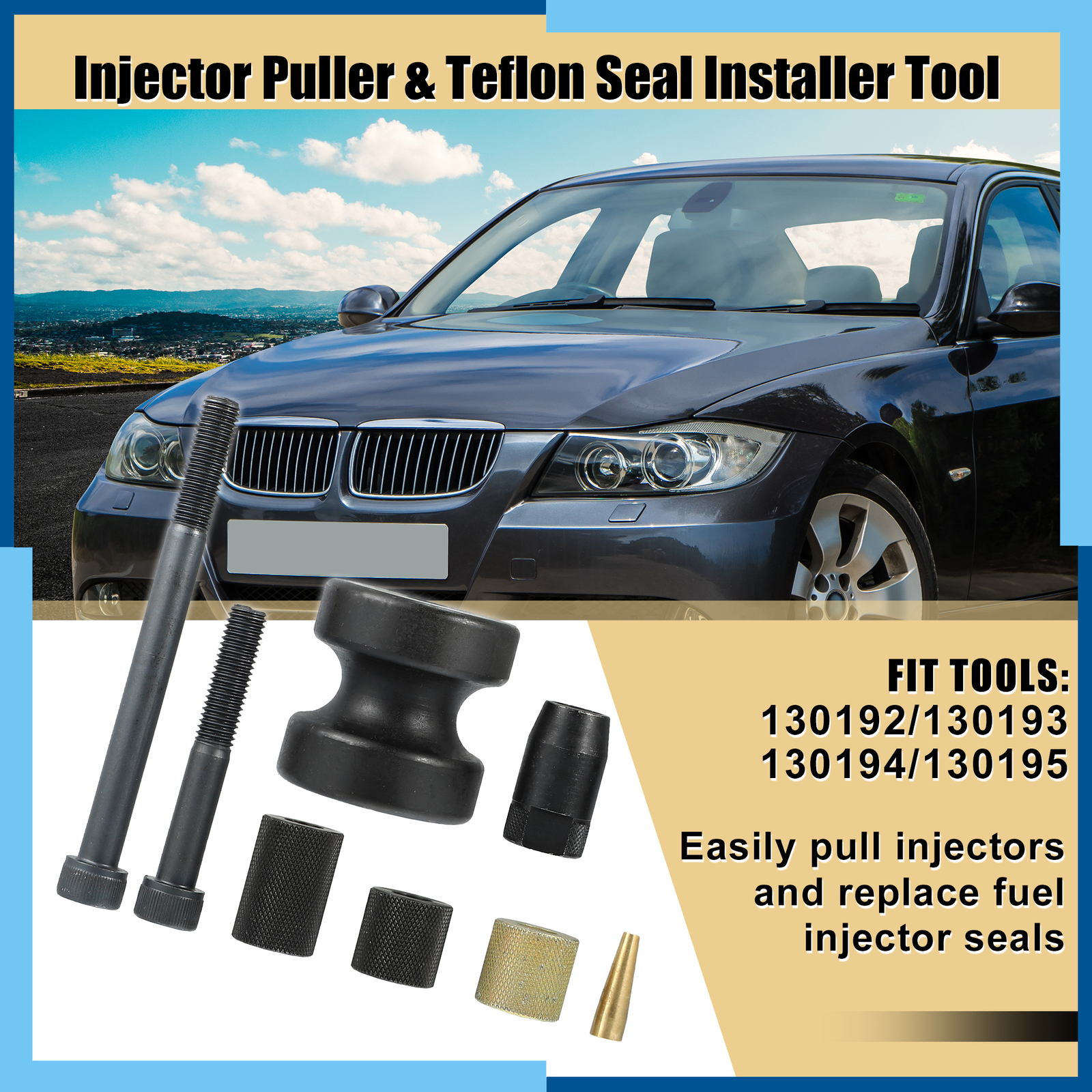 Pack(8) Injector Puller Seal Installer Tools for BMW N14 N18 N54 130192 130195