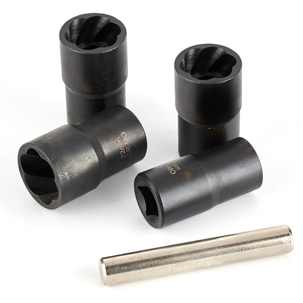 5Pcs/Set Twist Socket 1/2” Drive For Wheel Lug Nut Damaged Removal and Extractor