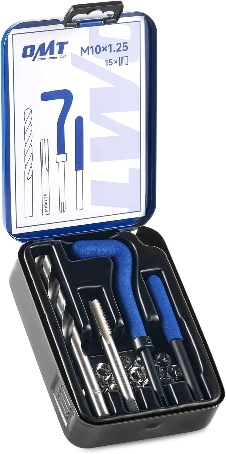 Comprehensive M10x1.25 Helicoil Repair Kit with Durable HSS Drill Bit & Case