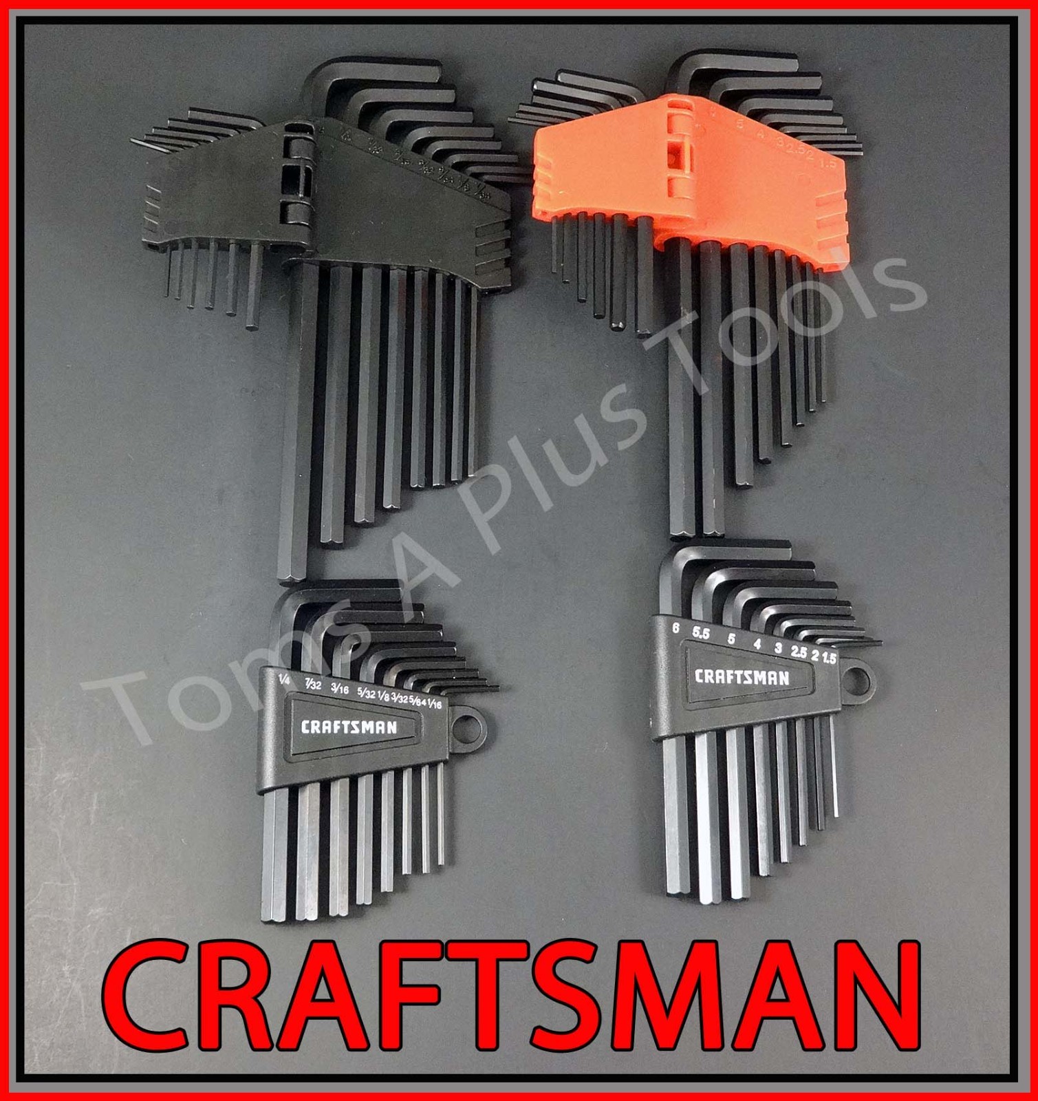 CRAFTSMAN HAND TOOLS 44pc SAE & METRIC MM Allen Short & Long Hex Key wrench set